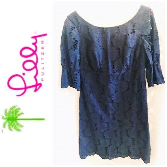 Lilly Pulitzer Dresses & Skirts - Lilly Pulitzer Navy Lace Dress